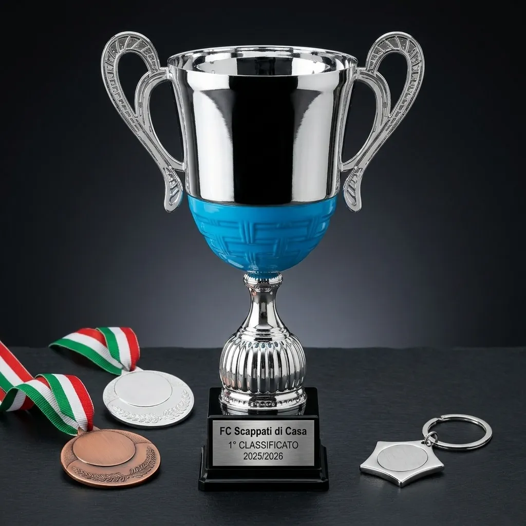 [KIT-FANTACALCIO] Kit Fantacalcio — Coppa 1° + Podio Medaglie + Portachiavi MVP